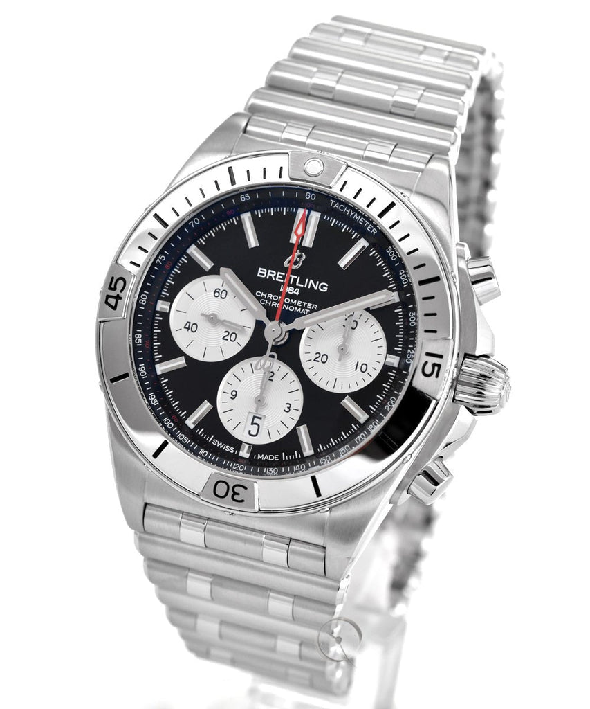 Breitling Chronomat B01 42mm Black Dial Silver Steel Strap Watch for Men - AB0134101B1A1 Buy Now By Breitling
