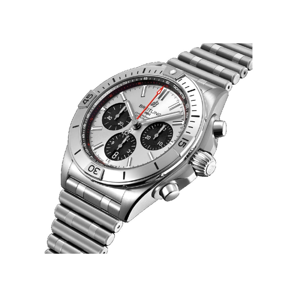 Breitling Chronomat B01 42mm Silver Dial Silver Steel Strap Watch for Men - AB0134101G1A1 Buy Now By Breitling