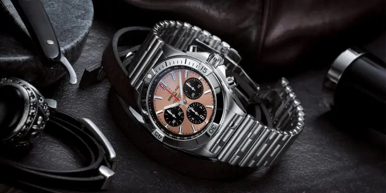 Breitling Chronomat B01 42 Brown Dial Silver Steel Strap Watch for Men - AB0134101K1A1 Buy Now By Breitling