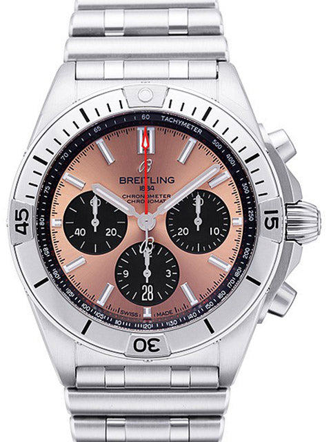 Breitling Chronomat B01 42 Brown Dial Silver Steel Strap Watch for Men - AB0134101K1A1 Buy Now By Breitling