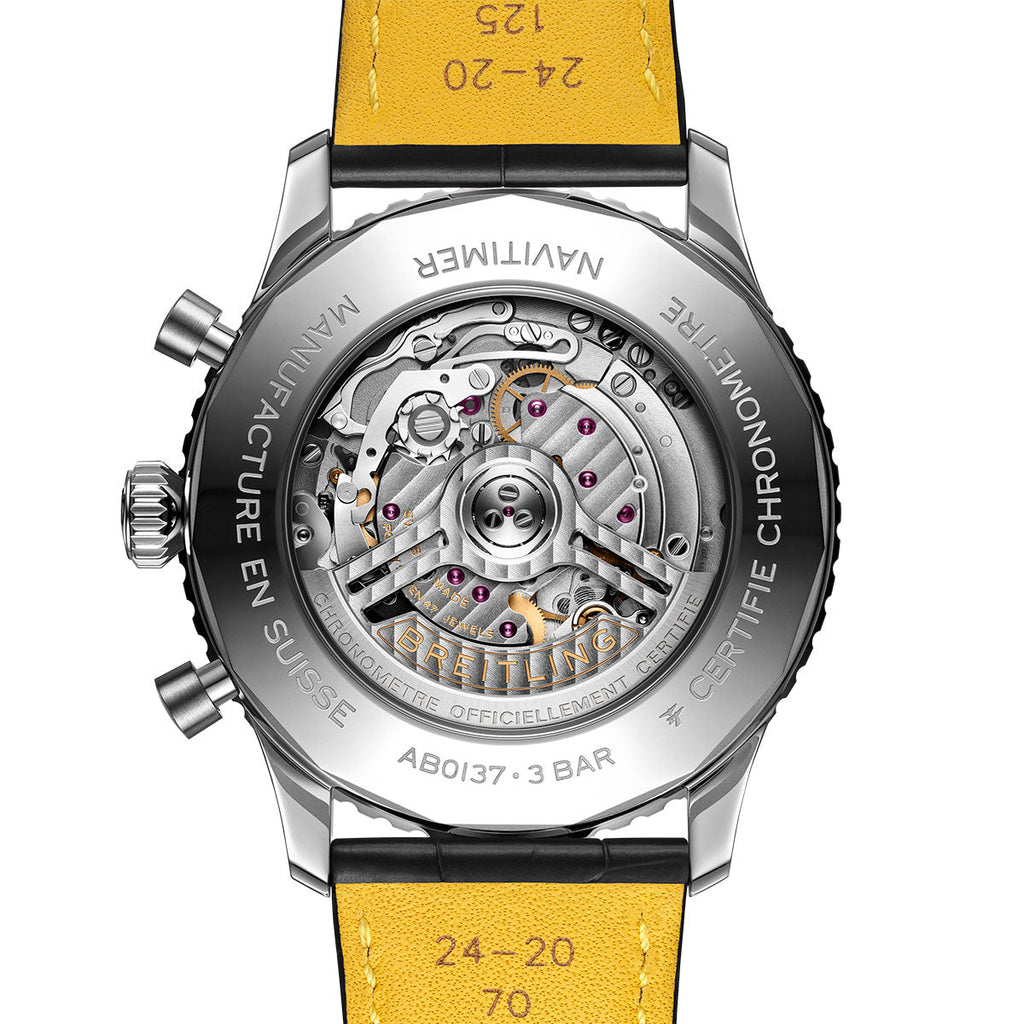 Breitling Navitimer B01 Chronograph 46 Green Dial Black Leather Strap Watch for Men - AB0137241L1P1 Buy Now By Breitling