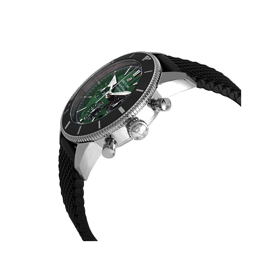 Breitling Superocean Heritage B01 Chronograph 44 Limited Edition Green Dial Black Mesh Bracelet Watch for Men - AB01621A1L1S1 Buy Now By Breitling