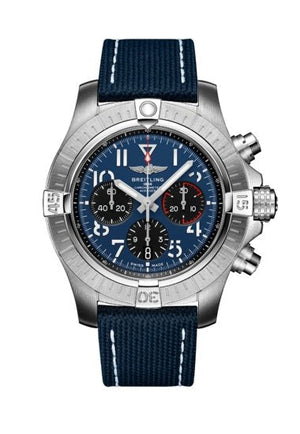Breitling Avenger B01 Chronograph 45 Blue Dial Blue Nylon Strap Watch for Men - AB01821A1C1X1 Buy Now By Breitling