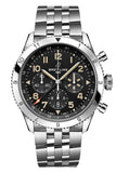 Breitling Super Avi B04 Chronograph GMT 46 P-51 Mustang Black Dial Silver Steel Strap Watch for Men - AB04453A1B1A1 Buy Now By Breitling