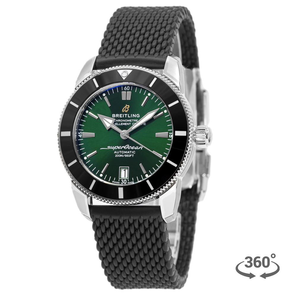 Breitling Superocean Heritage B20 Automatic 42 Green Dial Black Mesh Bracelet Watch for Women - AB2010121L1S1 Buy Now By Breitling