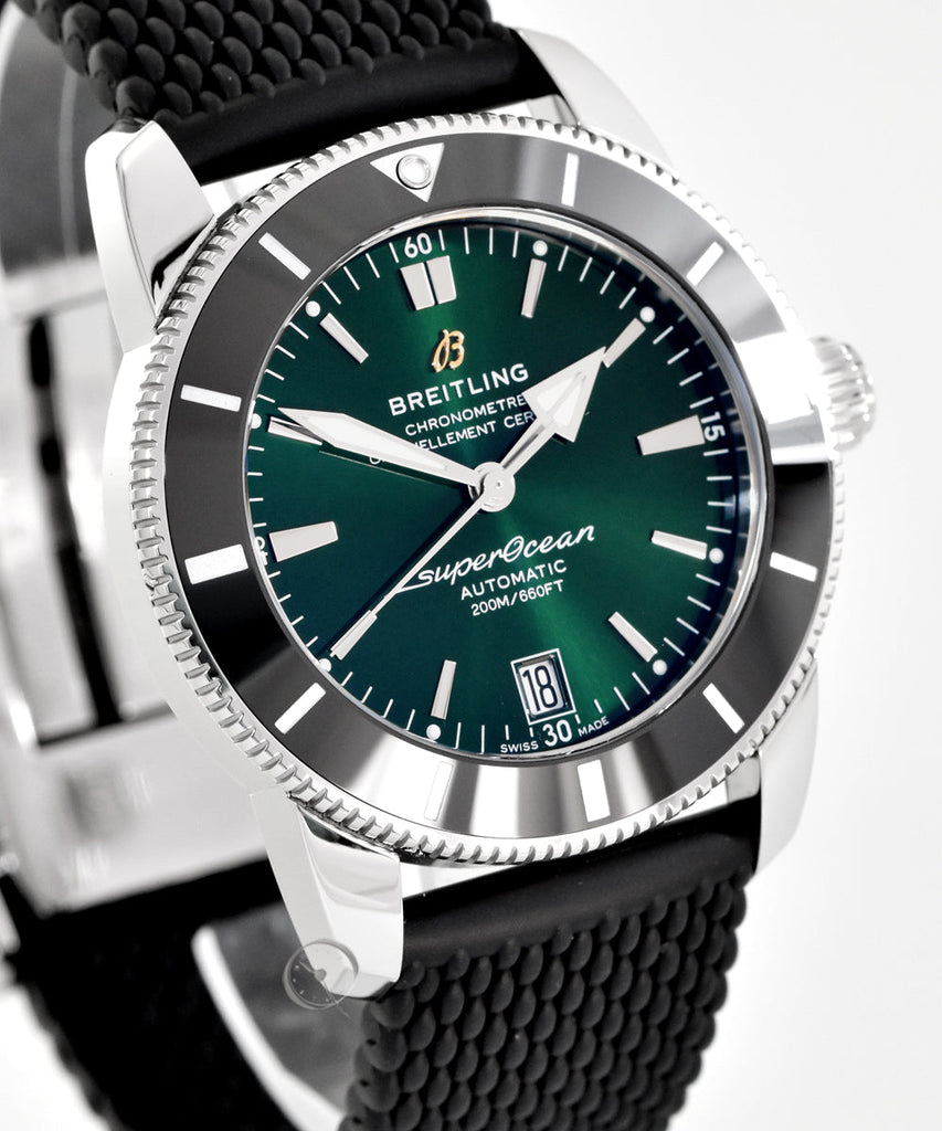 Breitling Superocean Heritage B20 Automatic 42 Green Dial Black Mesh Bracelet Watch for Women - AB2010121L1S1 Buy Now By Breitling