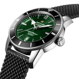 Breitling Superocean Heritage B20 Automatic 46 Green Dial Black Mesh Bracelet Watch for Men - AB2020121L1S1 Buy Now By Breitling