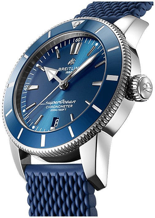 Breitling Superocean Heritage II B20 44mm Blue Dial Blue Rubber Strap Mens Watch - AB2030161C1S1 Buy Now By Breitling