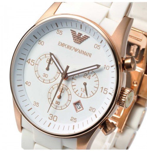 Emporio Armani Sportivo Silver Dial White Silicone Strap Watch For Women - AR5920 Buy Now By Emporio Armani