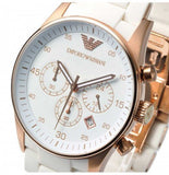 Emporio Armani Sportivo Silver Dial White Silicone Strap Watch For Women - AR5920 Buy Now By Emporio Armani