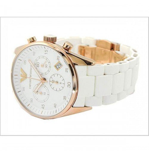 Emporio Armani Sportivo Silver Dial White Silicone Strap Watch For Women - AR5920 Buy Now By Emporio Armani