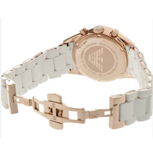 Emporio Armani Sportivo Silver Dial White Silicone Strap Watch For Women - AR5920 Buy Now By Emporio Armani