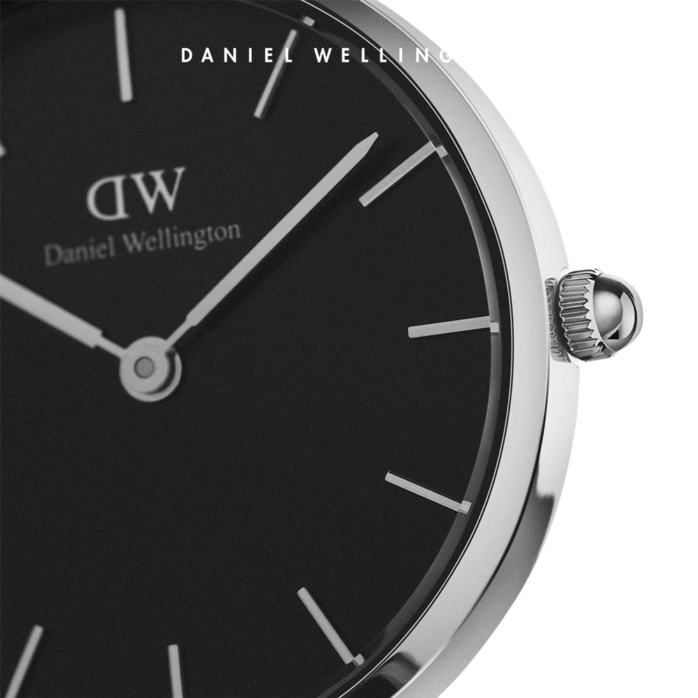 Daniel Wellington Petite Sheffield Black Dial Black Leather Strap Watch For Women - DW00100180 Buy Now By Daniel Wellington