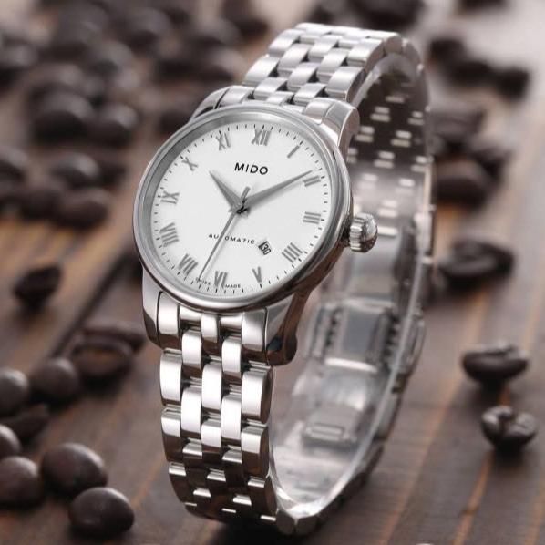 Mido Baroncelli III Automatic White Dial Silver Steel Strap Watch For Women - M7600.4.26.1 Buy Now By Mido