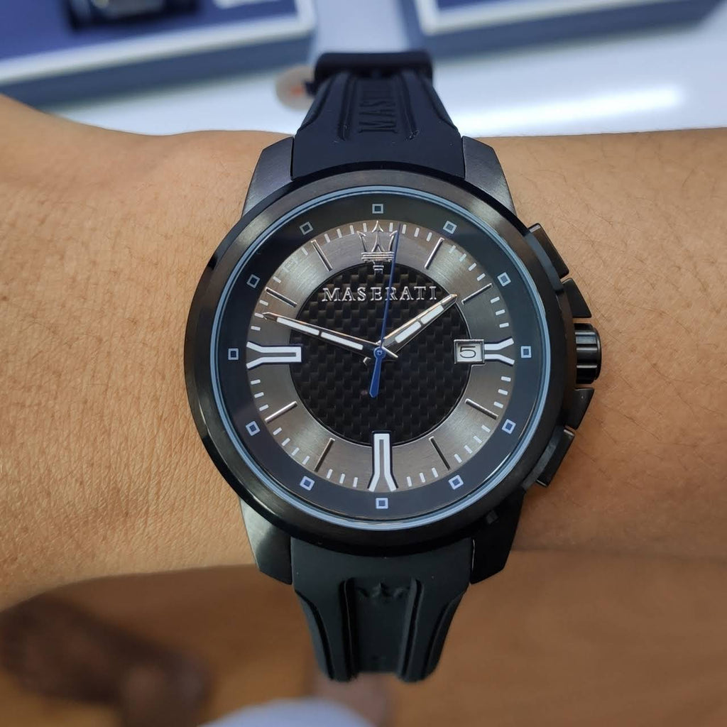 Maserati SFIDA Black Dial Black Rubber Strap Watch For Men - R8851123004 Buy Now By Maserati