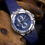 Maurice Lacroix Aikon Chronograph Blue Dial Blue Leather Strap Watch for Men - AI1018-SS001-430-1 Buy Now By Maurice Lacroix