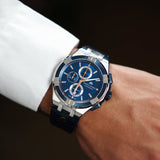 Maurice Lacroix Aikon Chronograph Blue Dial Blue Leather Strap Watch For Men - AI1018-SS001-432-4 Buy Now By Maurice Lacroix