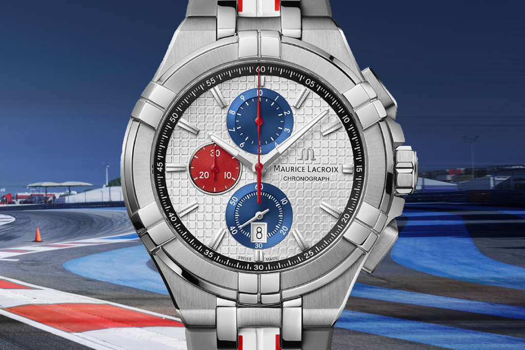 Maurice Lacroix Aikon Chronograph Special Edition Mahindra Racing Silver Dial Grey Rubber Strap Watch for Men - AI1018-TT031-130-2 Buy Now By Maurice Lacroix