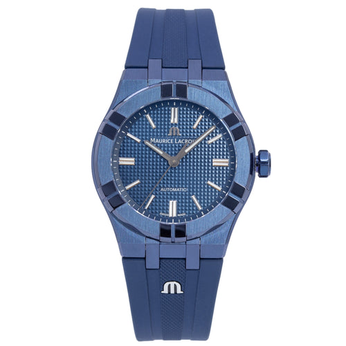 Maurice Lacroix Automatic PVD Limited Edition Blue Dial Blue Silicon Strap Watch For Men - AI6007-PVC00-430-4 Buy Now By Maurice Lacroix