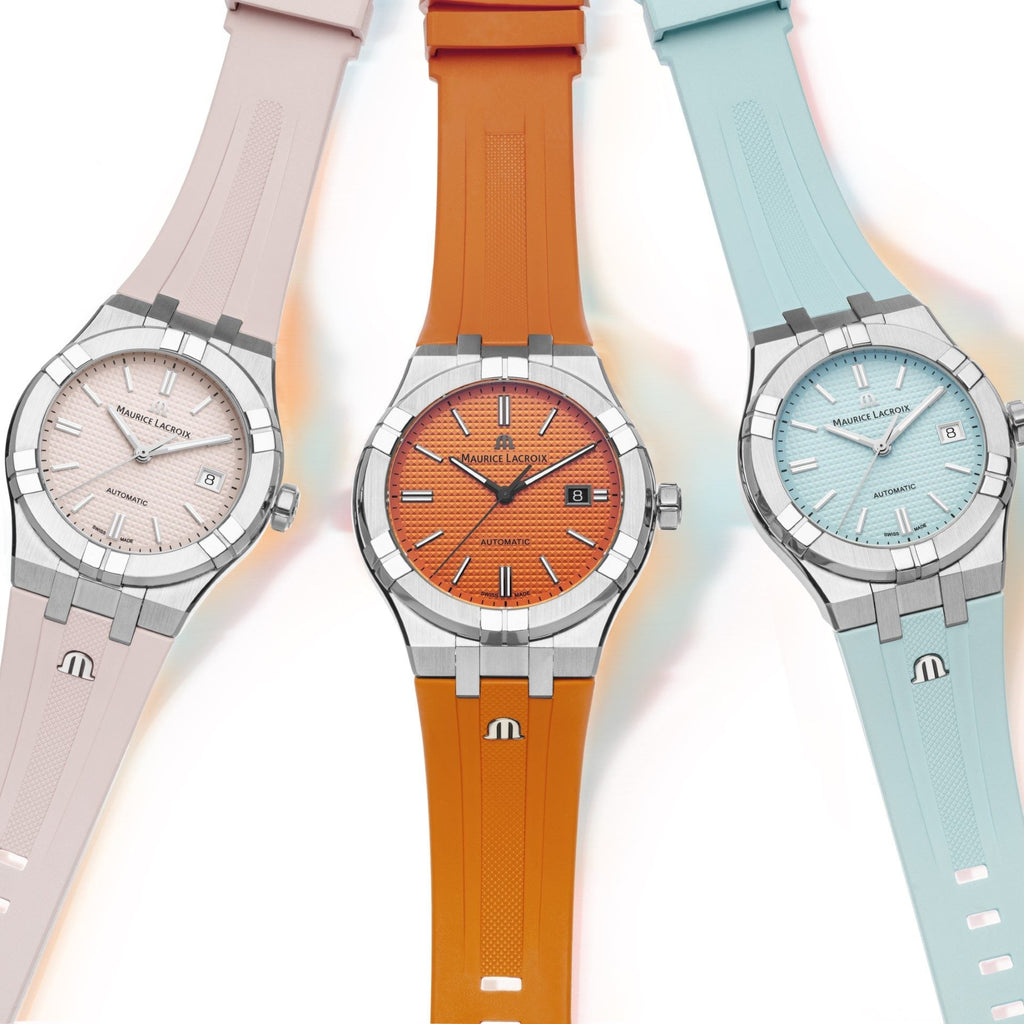 Maurice Lacroix Aikon Automatic Date Orange Dial Silver Steel Strap Watch For Men - AI6008-SS00F-530-E Buy Now By Maurice Lacroix