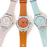 Maurice Lacroix Aikon Automatic Date Orange Dial Silver Steel Strap Watch For Men - AI6008-SS00F-530-E Buy Now By Maurice Lacroix