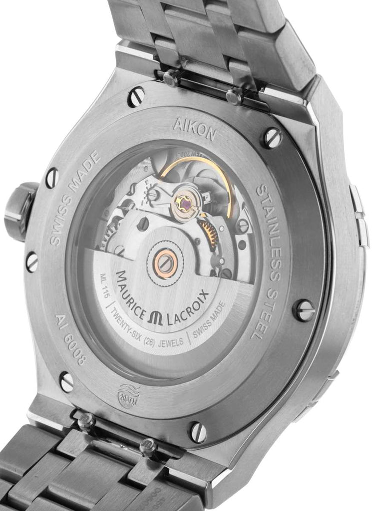 Maurice Lacroix Aikon Automatic Black Dial Silver Steel Strap Watch For Men - AI6008-SS002-330-1 Buy Now By Maurice Lacroix