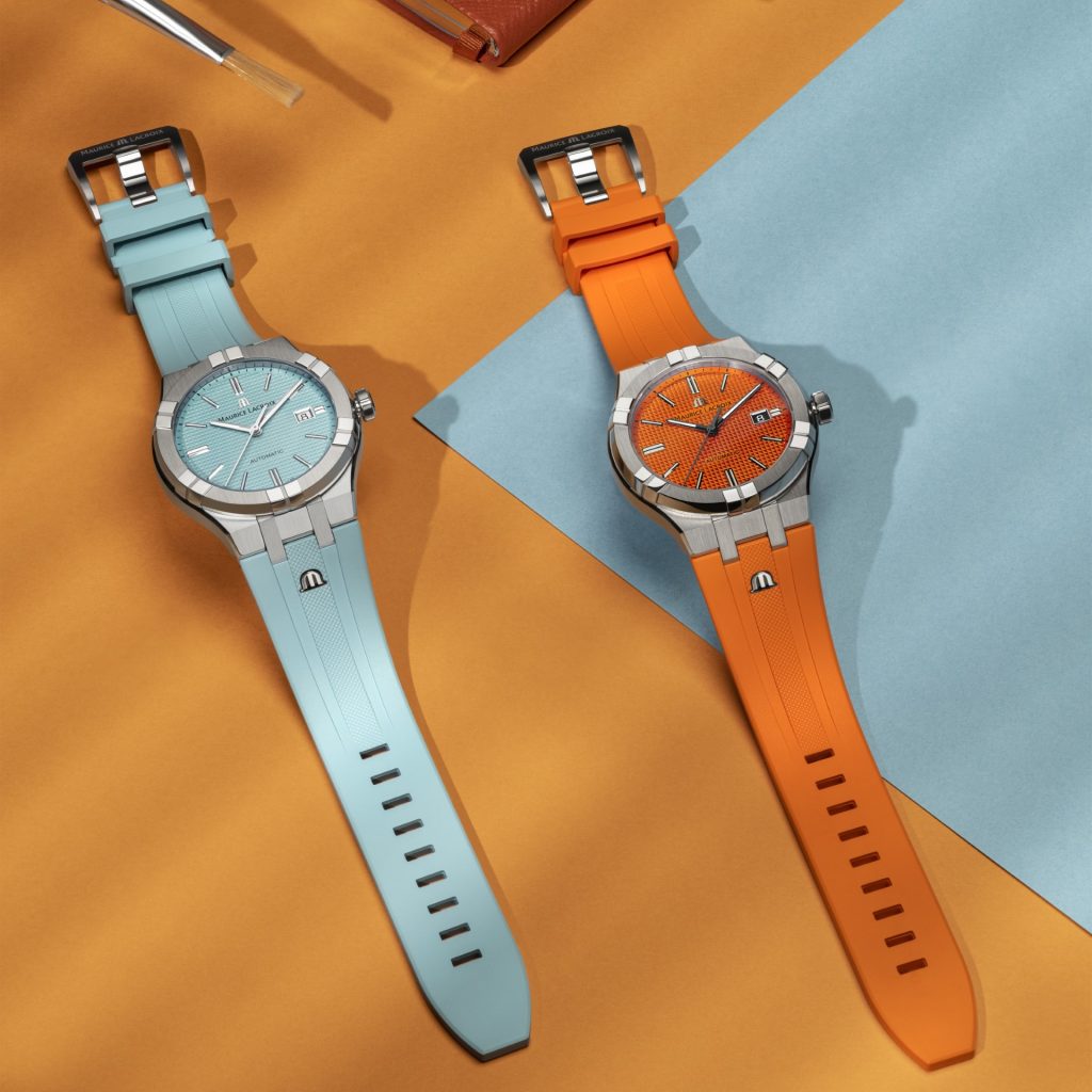 Maurice Lacroix Aikon Automatic Date Orange Dial Silver Steel Strap Watch For Men - AI6008-SS00F-530-E Buy Now By Maurice Lacroix