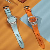 Maurice Lacroix Aikon Automatic Date Orange Dial Silver Steel Strap Watch For Men - AI6008-SS00F-530-E Buy Now By Maurice Lacroix