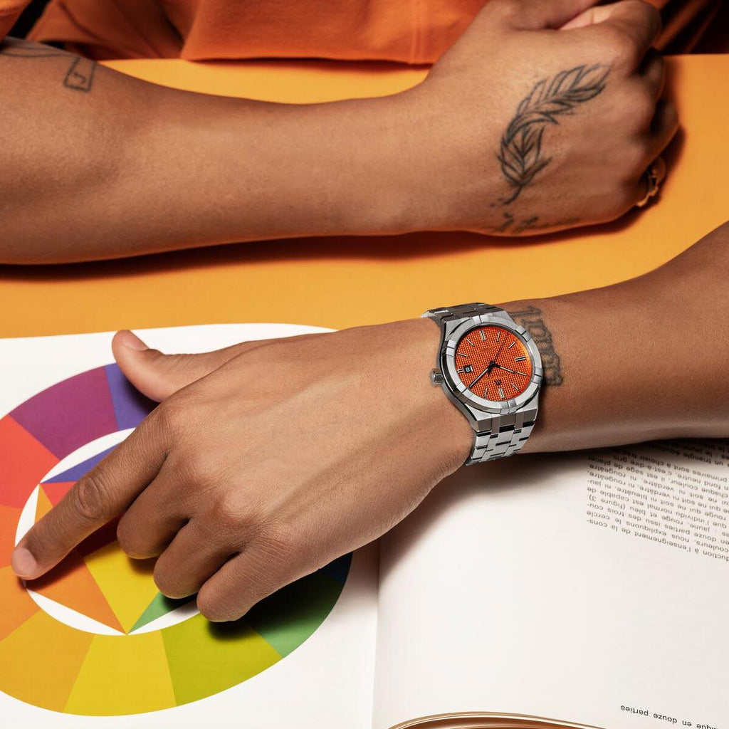 Maurice Lacroix Aikon Limited Edition Automatic Date Orange Dial Silver Steel Strap Watch For Men - AI6008-SS00F-530-1 Buy Now By Maurice Lacroix