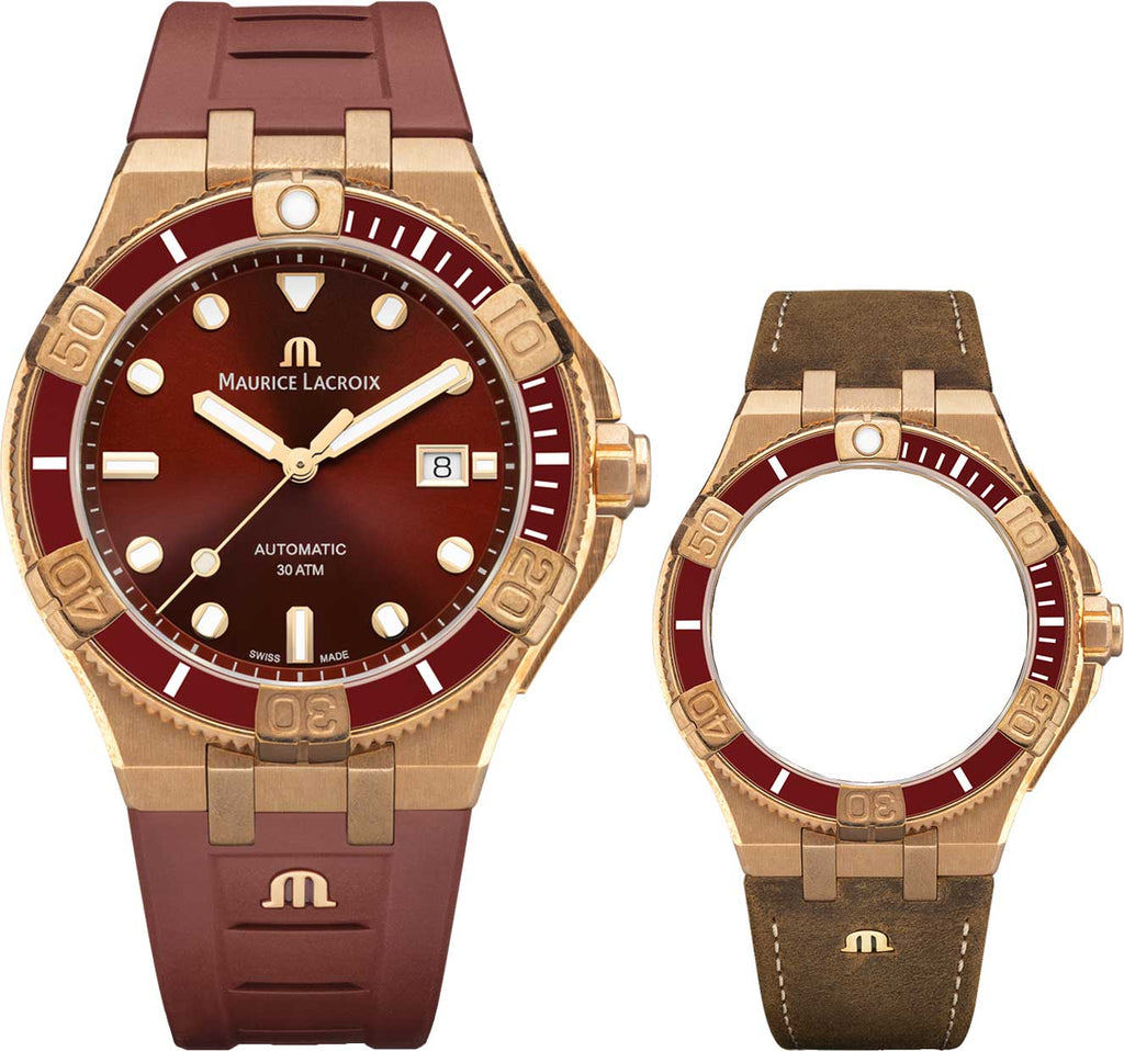 Maurice Lacroix Aikon Venturer Asia Special Edition Red Dial Red Rubber Strap Watch For Men - AI6058-BRZ6B-530-6 Buy Now By Maurice Lacroix