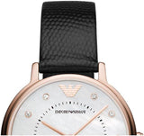 Emporio Armani Kappa Mother of Pearl Dial Black Leather Strap Watch For Women - AR80011 Buy Now By Emporio Armani