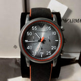 Emporio Armani Chronograph Quartz Grey Dial Black Leather Strap Watch For Men - AR11174 Buy Now By Emporio Armani