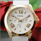 Fossil Cecile White Dial White Leather Strap Watch for Women - AM4486 Buy Now By Fossil