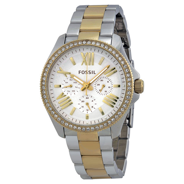 Fossil Cecile White Dial Two Tone Steel Strap Watch for Women - AM4543 Buy Now By Fossil