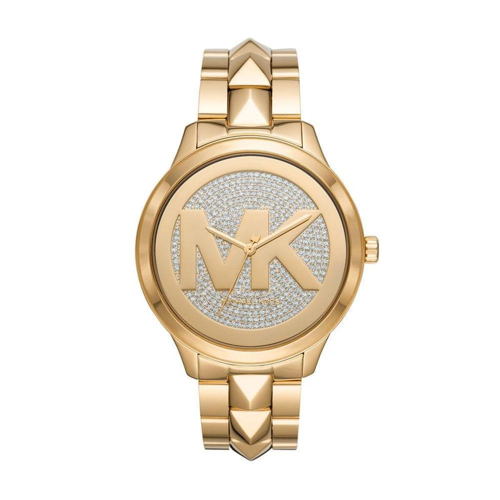 Michael Kors Runway Mercer Crystals Gold Dial Gold Steel Strap Watch For Women - MK6714 Buy Now By Michael Kors
