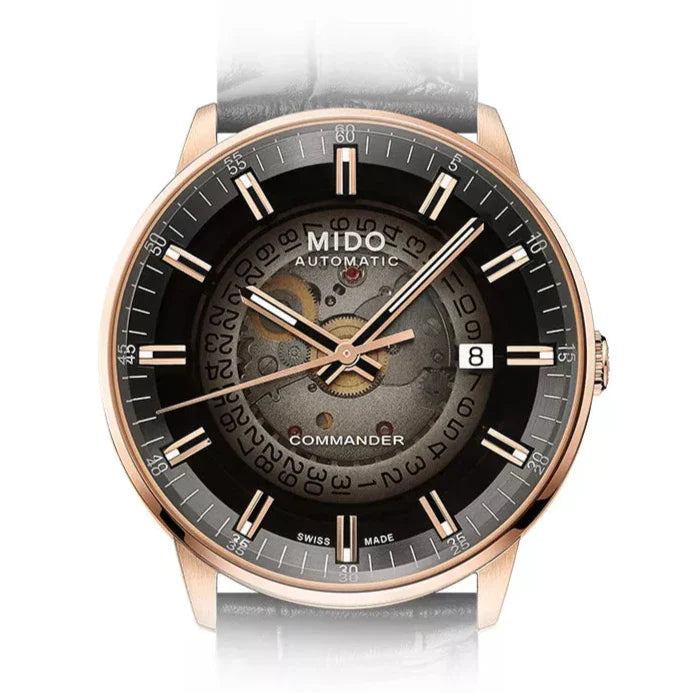 Mido Commander Automatic Black Dial Black Leather Strap Watch For Men - M021.407.36.411.00 Buy Now By Mido