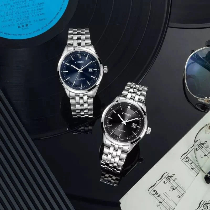 Citizen Eco Drive Blue Dial Silver Steel Strap Watch For Men - BM7250-56L Buy Now By Citizen