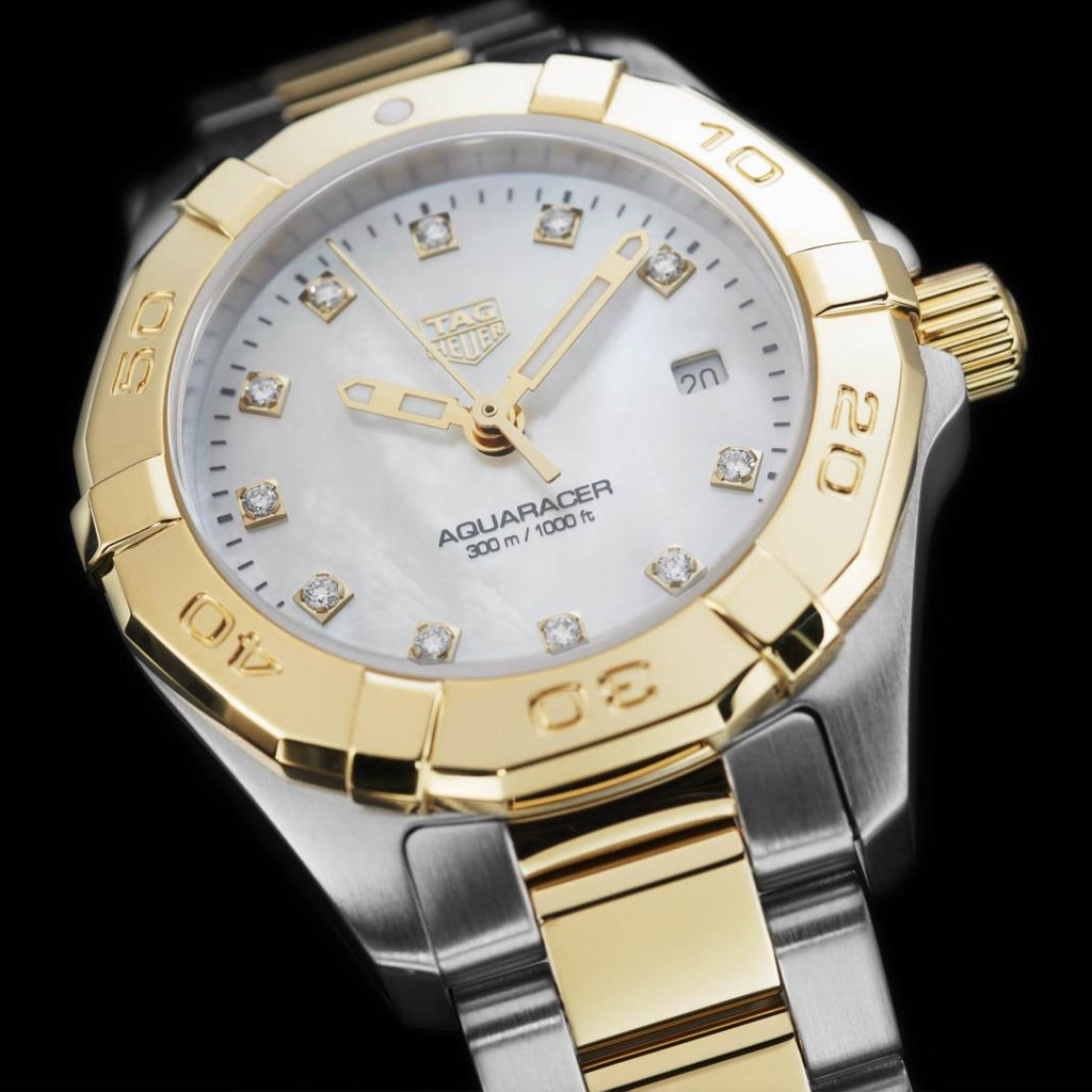 Tag Heuer Aquaracer Diamonds Mother of Pearl Dial Two Tone Steel Strap Watch for Men - WBD1422.BB0321 Buy Now By Tag Heuer