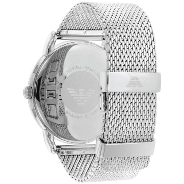 Emporio Armani Luigi Quartz Grey Dial Silver Mesh Bracelet Watch For Men - AR11069 Buy Now By Emporio Armani