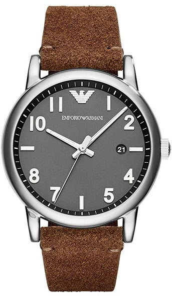 Emporio Armani Luigi Quartz Gray Dial Brown Leather Strap Watch For Men - AR11070 Buy Now By Emporio Armani