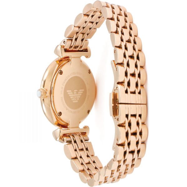 Emporio Armani Gianni T Bar Mother of Pearl Rose Gold Stainless Steel Strap Watch For Women - AR1909 Buy Now By Emporio Armani