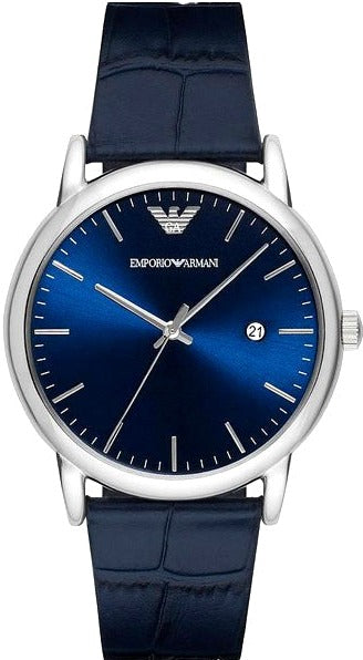 Emporio Armani Dress Quartz Blue Dial Blue Leather Strap Watch For Men - AR2501 Buy Now By Emporio Armani