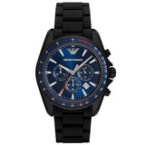 Emporio Armani Sigma Chronograph Blue Dial Black Silicone Strap Watch For Men - AR6121 Buy Now By Emporio Armani