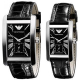 Emporio Armani Black Dial Black Leather Strap Watch For Men - AR0143 Buy Now By Emporio Armani
