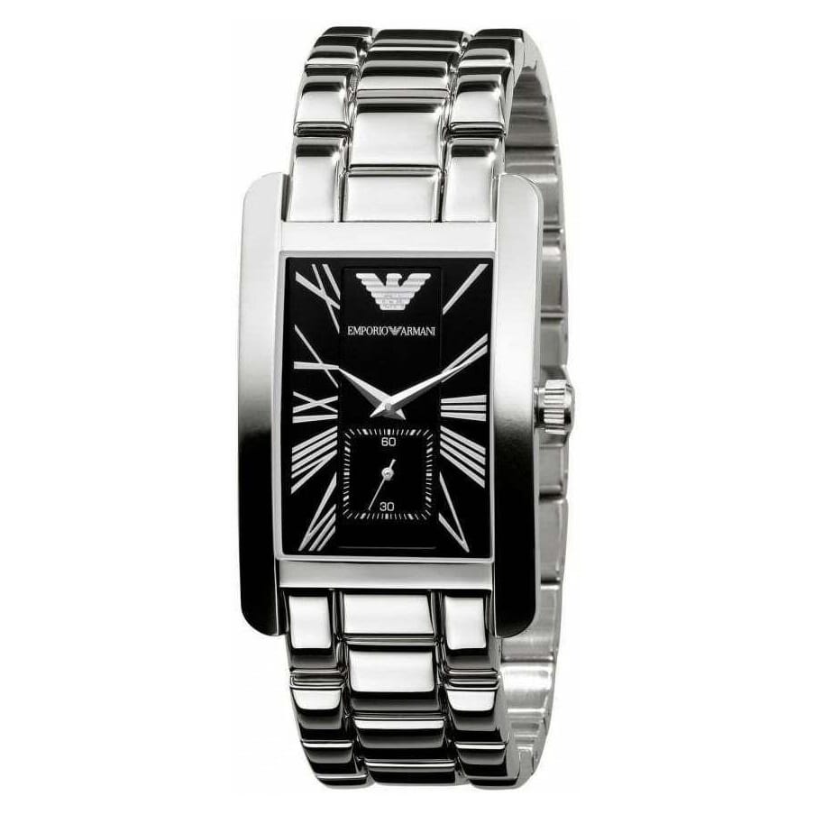 Emporio Armani Classic Black Dial Silver Stainless Steel Watch For Women - AR0157 Buy Now By Emporio Armani