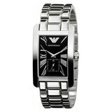 Emporio Armani Classic Black Dial Silver Stainless Steel Watch For Women - AR0157 Buy Now By Emporio Armani