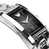 Emporio Armani Classic Black Dial Silver Stainless Steel Watch For Women - AR0157 Buy Now By Emporio Armani
