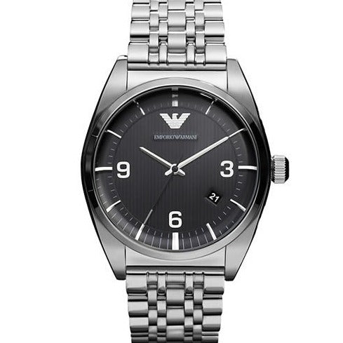 Emporio Armani Classic Analog Black Dial Silver Steel Strap Watch For Men - AR0369 Buy Now By Emporio Armani