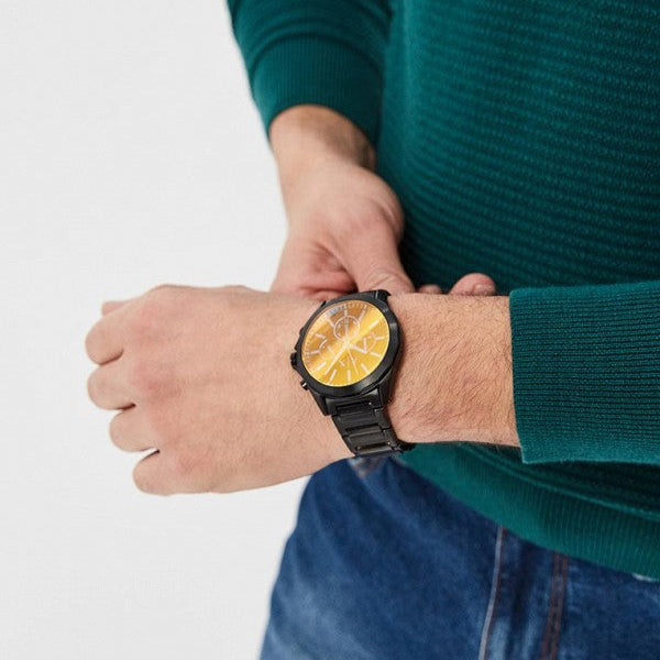 Armani Exchange Drexler Chronograph Black Dial Black Steel Strap Watch For Men - AX2615 Buy Now By Armani Exchange