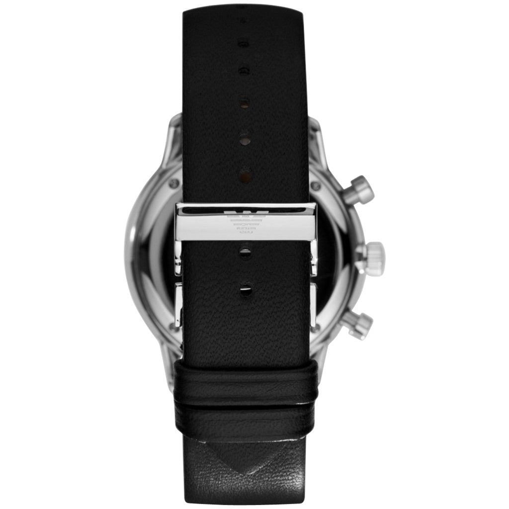 Emporio Armani Gianni White Dial Black Leather Strap Watch For Men - AR0385 Buy Now By Emporio Armani